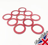 PACK 10 FIBRE WASHERS FOR 3/8'' PETROL GAS FUEL TAPS WASHER - BSA NORTON TRIUMPH