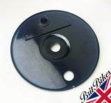 BSA GOLDSTAR REAR BRAKE BACKING PLATE - POWDER COATED GLOSS BLACK - 42-6030