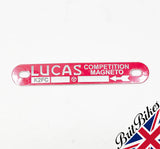 GENUINE LUCAS K2FC COMPETITION MAGNETO LABEL DECAL RED ANTI CLOCKWISE K2FCMGLA