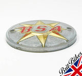 PAIR OF BSA BANTAM B40 A65 ROUND PETROL TANK BADGES GOLD SILVER 41-8004