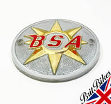 PAIR OF BSA BANTAM B40 A65 ROUND PETROL TANK BADGES GOLD SILVER 41-8004