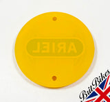 PAIR OF YELLOW ARIEL ROUND TANK BADGES - SINGLES, TWINS & 1000 SQUARE - 5004-56