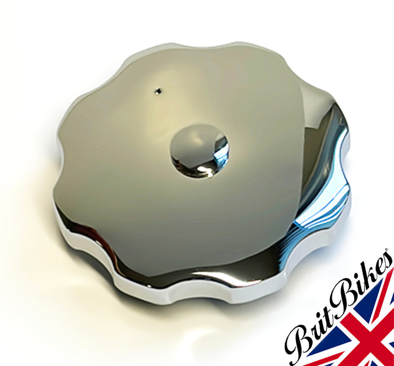 AJS MATCHLESS CHROME 2.5" FUEL PETROL TANK CAP - 01-3748, 01-1003, 3667