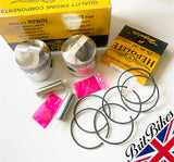 PISTONS SET TRIUMPH T100 500CC MODELS ETC (68-74) 69MM +040 OVERSIZE - 18786