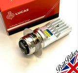 LUCAS MOTORCYCLE HIGH POWER LED HEADLIGHT BULB 6-24V P36D BRITISH PRE FOCUS BPF