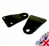 PAIR BSA A50 AND A65 EXHAUST SILENCER BRACKETS MADE IN ENGLAND 68-2780, 68-2781