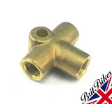 BRASS 3 WAY T PIECE BRAKE PIPE CONNECTOR TRIUMPH T140 TR7 NORTON COMMANDO