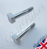 2 X CHROME PLATED ABS BOLTS FOR AJS MATCHLESS SHOCKS (2 1/16