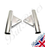 PAIR OF CHROME PLATED HEADLAMP BRACKETS NORTON COMMANDO (71-) 06-2028, 06-2029