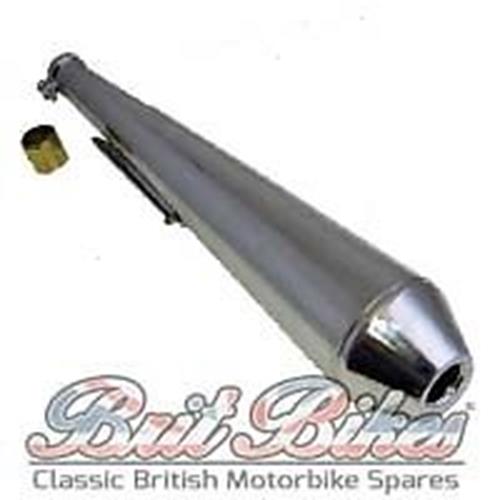 26" UNIVERSAL MOTORBIKE CHROME MEGAPHONE REVERSE CONE EXHAUST SILENCER