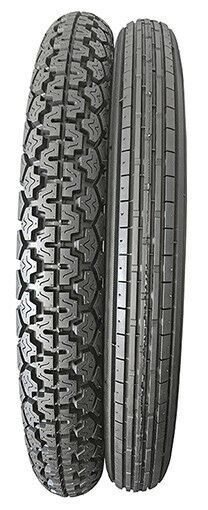 PAIR OF CLASSIC TRIUMPH TYRES & INNER TUBES 3.25 X 19 FRONT & 3.50 X 19 REAR
