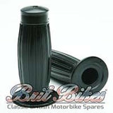 GENUINE BLACK BESTON MOTORBIKE HANDLEBAR GRIPS 7/8" - NORTON COMMANDO