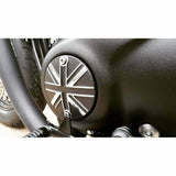 MOTONE TRIUMPH BONNEVILLE CLUTCH COVER PLATE - UNION JACK BLACK POLISH CONTRAST