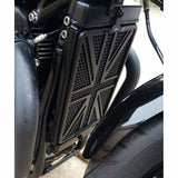 Motone Triumph Bobber & Speedmaster - Wide Radiator Guard Kit Union Jack - Black