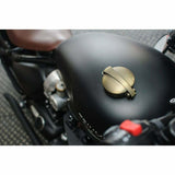 Motone Monza Flip Up Gas Tank Cap 2.5"/62mm Brass Triumph and Harley Davidson