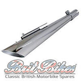 UNIVERSAL CHROME 24" SLASH CUT MOTORBIKE EXHAUST SILENCER - CAFE RACER CUSTOM