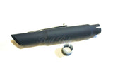 UNIVERSAL BLACK 15" SLASH CUT MOTORBIKE EXHAUST SILENCER - CAFE RACER CUSTOM