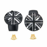 MOTONE TRIUMPH BONNEVILLE TPS CARB THROTTLE BODY COVER - PAIR - UNION JACK BLACK