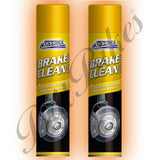 BRAKE CLEANER 250ml x2 AEROSOL CANS - DISC PADS DRUM CLUTCH - MOTORBIKE CAR VAN