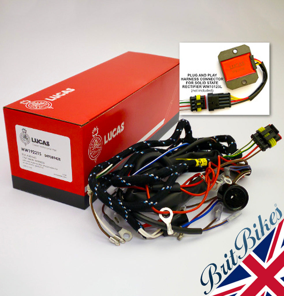 LUCAS MAIN WIRING HARNESS BSA A50 A65 1967 88SA SOLID STATE ELECTRONIC