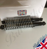 TRIUMPH T140, T120 12.4" CHROME SPRING SHOCK ABSORBERS (Pair) UK MADE 60-3957