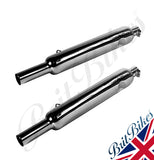 PAIR OF EXHAUST SILENCERS BSA A7, A10 PLUNGER 1948-57 LEFT & RIGHT SIDE 67-2711