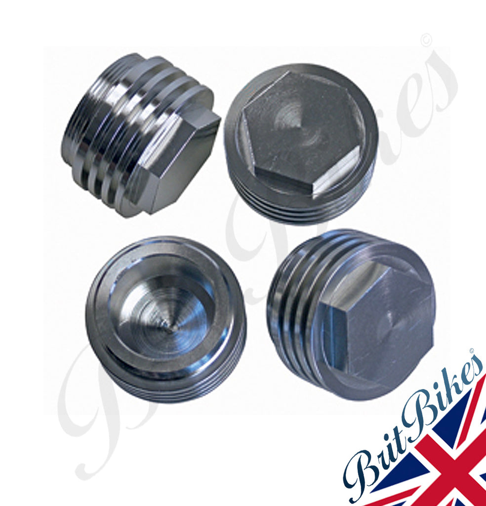 FINNED BILLET TRIUMPH PRE UNIT ROCKER CAPS (SET OF 4) JOHN TICKLE TYPE ...