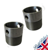 PAIR OF TRIUMPH T120 T140 BONNEVILLE SCREW-IN EXHAUST STUB - 70-9516