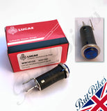 Genuine Lucas Classic Headlamp warning light, Blue (Round Type). Lucas 54361250