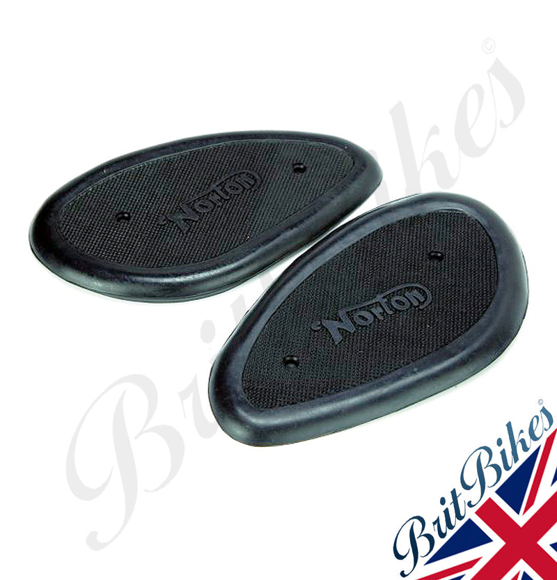 PAIR OF NORTON SINGLE & TWIN CYL PETROL FUEL TANK KNEE GRIP PAD RUBBER