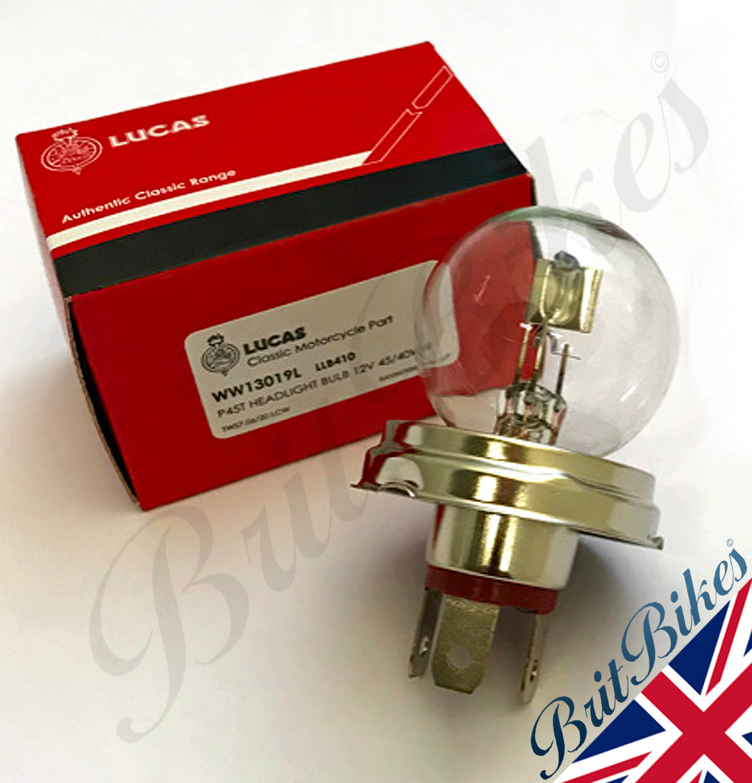 Llb433 GENUINE LUCAS MOTORCYCLE HEADLIGHT HEADLAMP BULB 12V 45/40W P45T - LLB ...