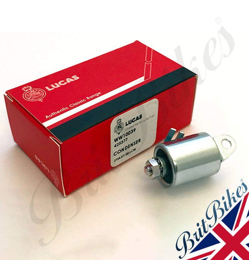 GENUINE LUCAS CONDENSER - FITS LUCAS 18D2 DISTRIBUTOR & 4CA CONTACT 425377