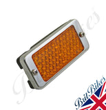 PAIR OF AMBER OIL COOLER REFLECTORS - TRIUMPH T150 T160 TRIDENT 19-1338 19-1119