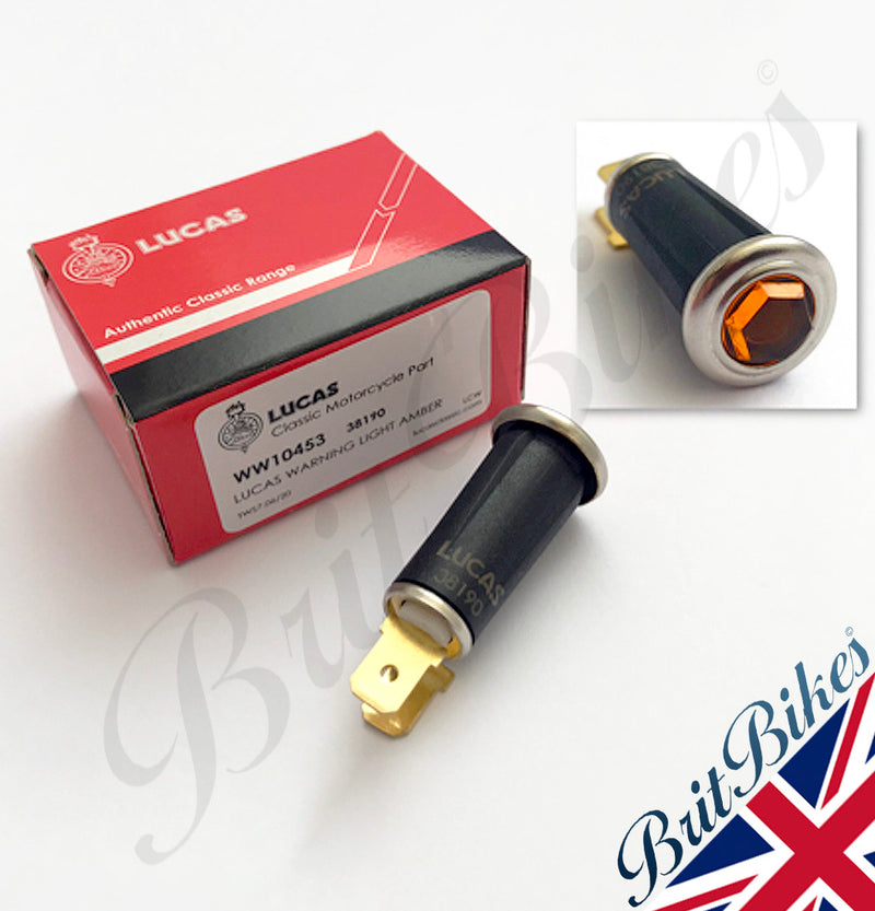 GENUINE LUCAS HEXAGONAL HEADLAMP WARNING LIGHT AMBER 99-1207, 38190