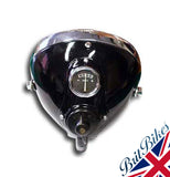 LUCAS STYLE MU42 6-1/2" HEADLAMP WITH SWITCH & AMMETER - BSA TRIUMPH LU50128F