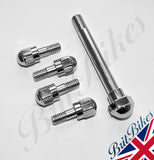 Norton Commando Rocker Cover Hardware kit in highly polished Stainless Steel. 06-7582, 06-7693, 06-7552, 06-7562