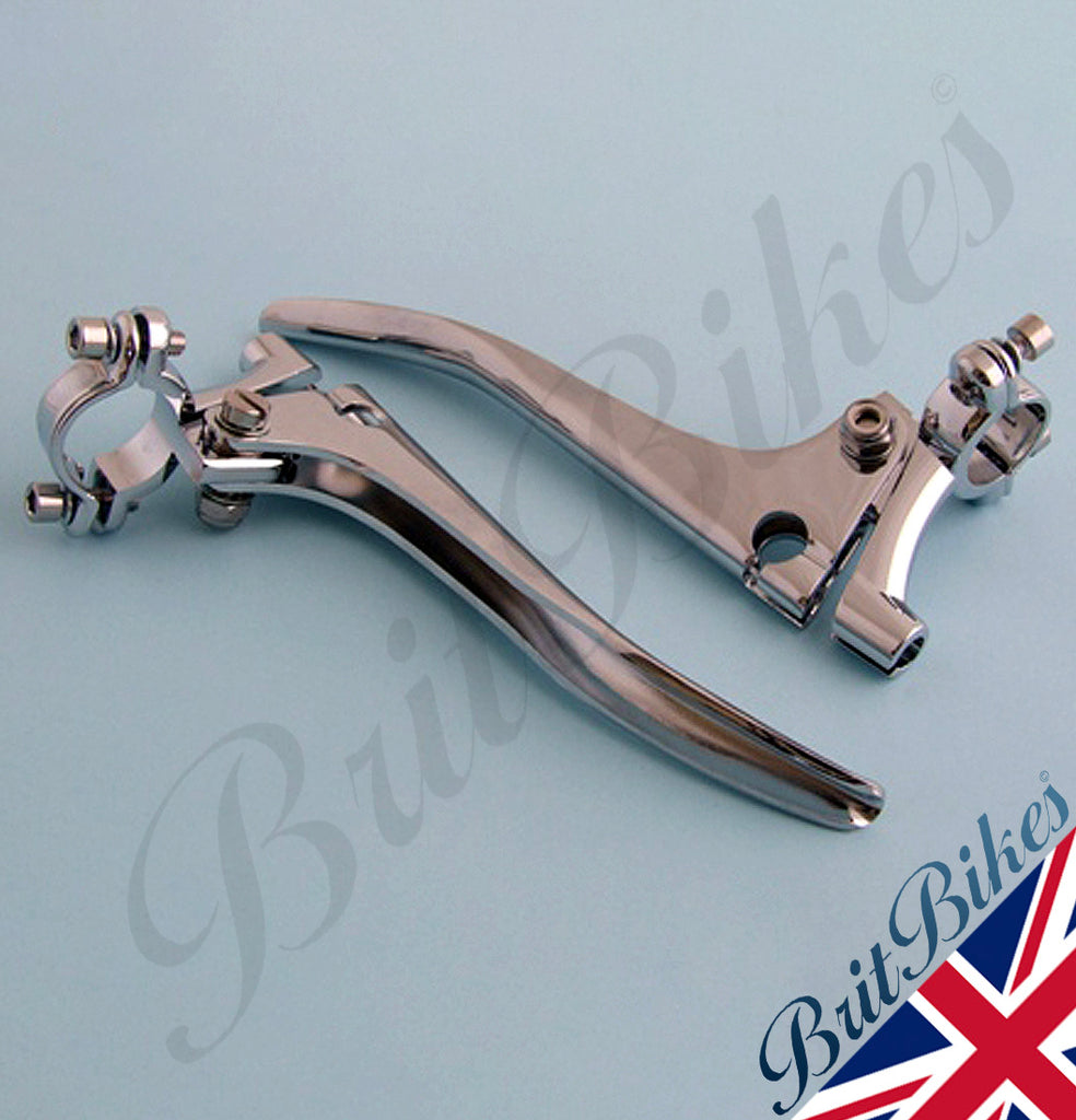 MOTORBIKE UNIVERSAL CLUTCH & BRAKE LEVER PAIR 7/8" CLASSIC BSA TRIUMPH