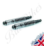 Pair of Universal Classic shocks 12.9", 110lbs.  Chrome open springs.