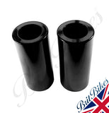 PAIR POWDER COATED TOP COVERS FOR GIRLING TYPE SHOCK ABSORBERS BSA TRIUMPH