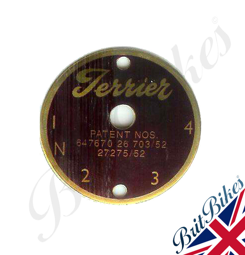 TRIUMPH TERRIER GEAR INDICATOR PLATE