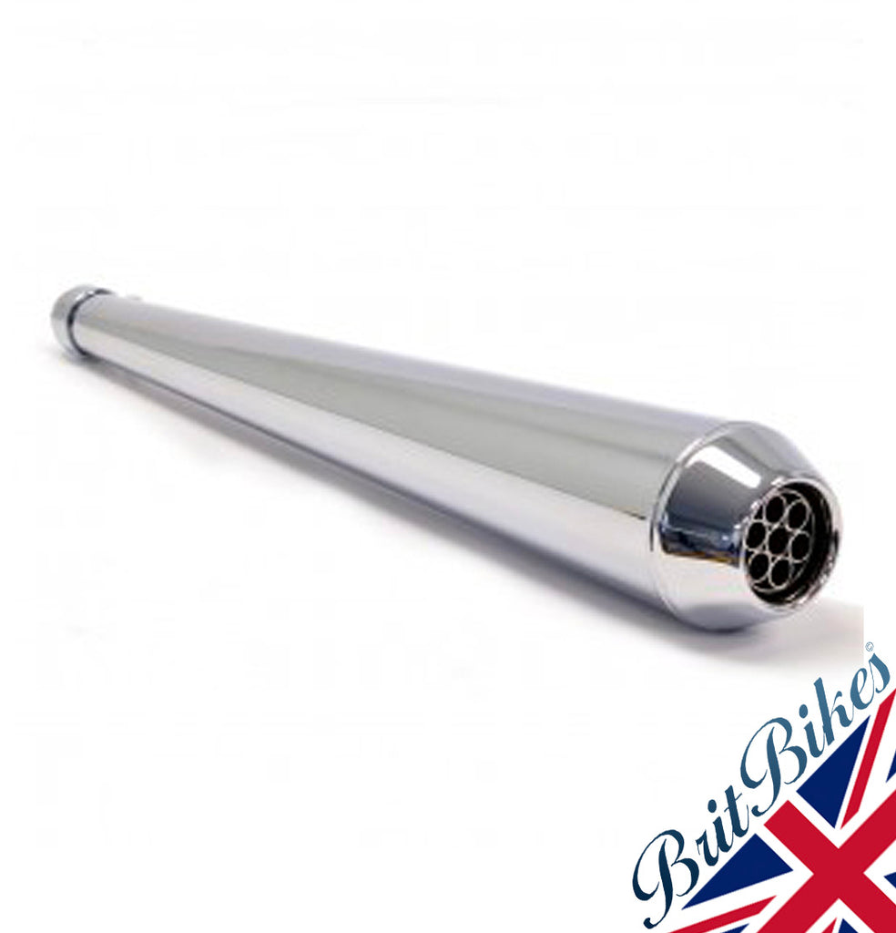 UNIVERSAL 26" CHROME REVERSE CONE MEGAPHONE MOTORBIKE EXHAUST SILENCER