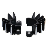 MOTONE FINNED EXHAUST CLAMPS BLACK POLISHED FINS TRIUMPH T100 T120 BOBBER TWIN