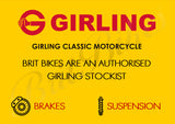GENUINE GIRLING BRAKE SHOES BSA A50 A65 A75 8" FULL WIDTH TLS FRONT 37-1996