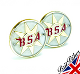 PAIR OF BSA BANTAM B40 A65 ROUND PETROL TANK BADGES GOLD SILVER 41-8004