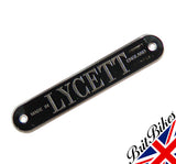 LYCETT 'MADE IN ENGLAND' BADGE FOR SEAT SADDLE BSA NORTON TRIUMPH AJS ARIEL