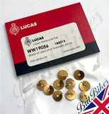 Genuine Lucas Brass HT Lead washers for the Lucas Clip on Pick Ups. (Pack of 10)