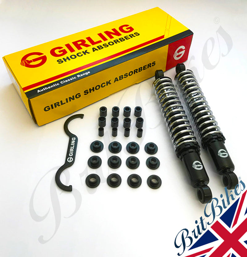 JBS Chrome Rear Shock Absorbers 325mm Eye To Eye For Honda CB100