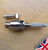 ROUND LEVER TYPE FUEL PETROL TAP WITH FILTER 1/8'' x 1/4''