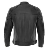 Classic Motorbike Full Leather Jacket with Protectors - Black - Choose Size