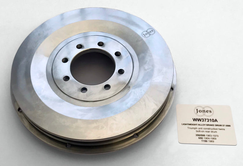 JONES LIGHTWEIGHT REAR BRAKE DRUM TRIUMPH T90 T100 6T TR6 T120 & T150 - 37-3585